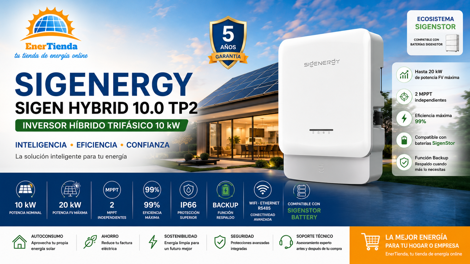 Sigenergy Sigen Hybrid 10.0 TP2 Inversor Híbrido Trifásico 10 kW